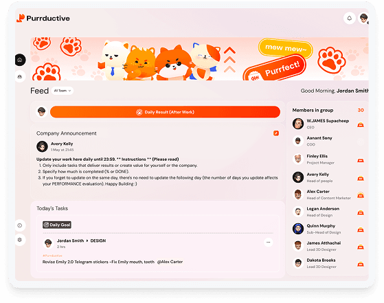 Purrductive dashboard